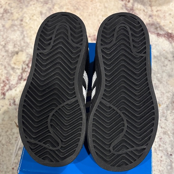 Adidas Kids Black Sneakers with White Stripes - Picture 4 of 4